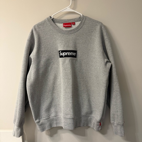 Supreme Box Logo Crewneck - Heather Grey